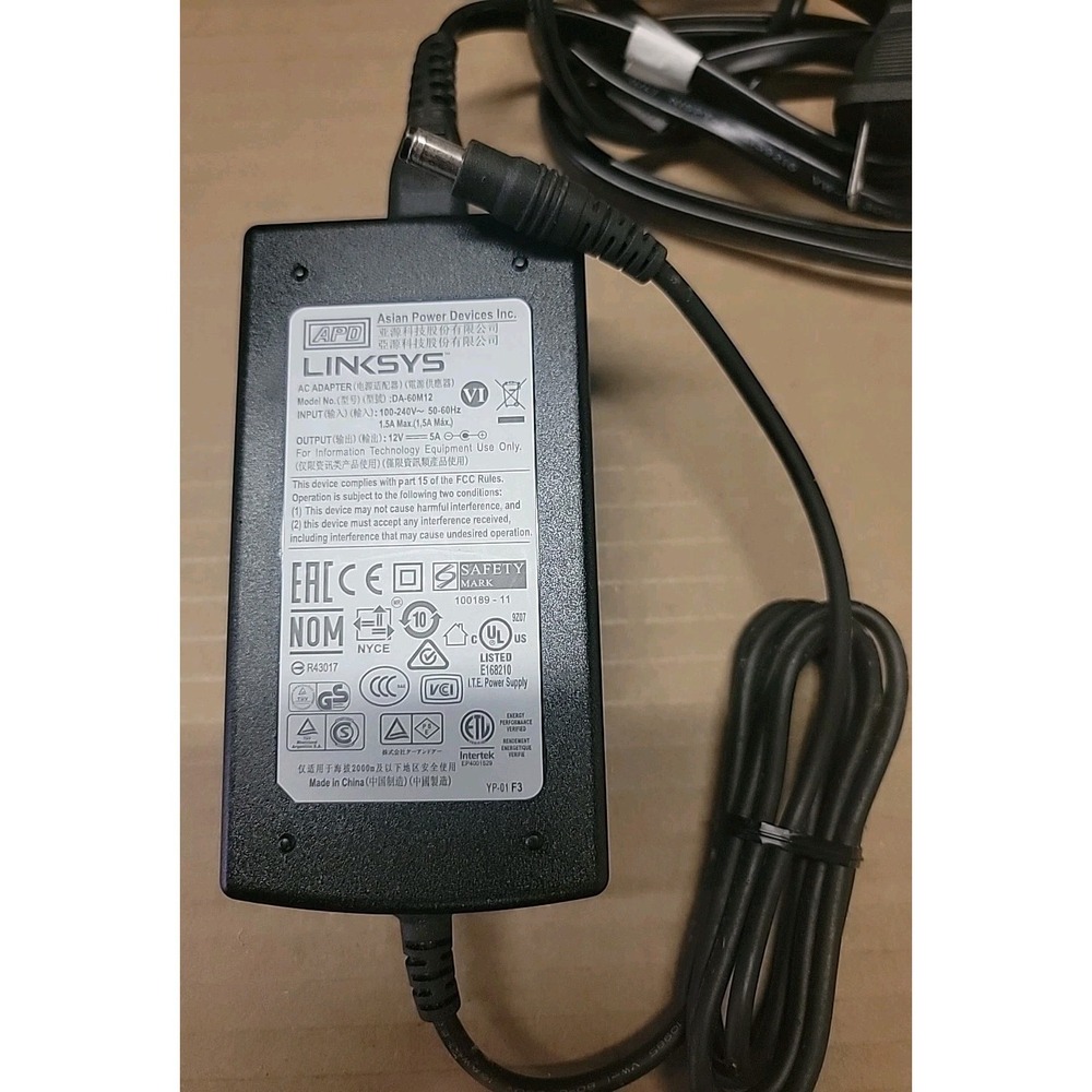 APD DA-60M12 CISCO LINKSYS AC Adapter 12V 5A 60W AC5400 EA9500 Smart WIFI New!